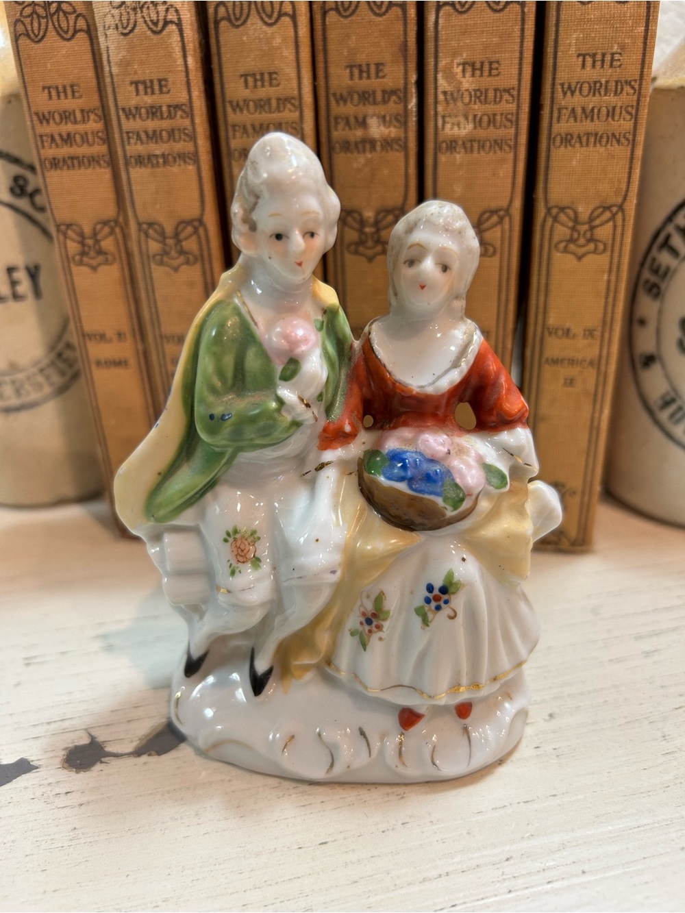 Contented Couple Ceramic Figurine~Occupied Japan